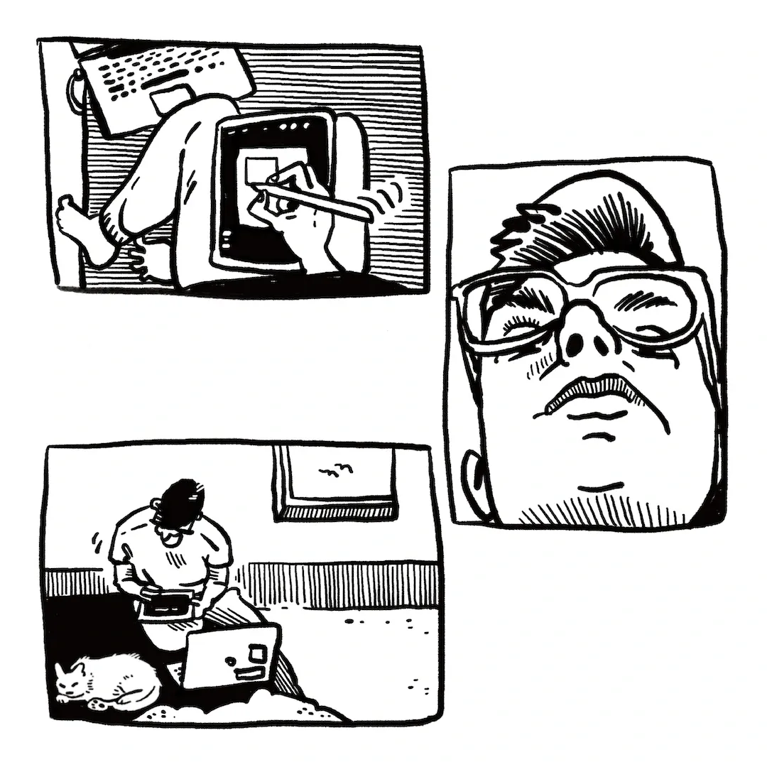 A drawing of Sara drawing